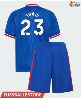 Günstige Manchester United Luke Shaw #23 Auswärts Trikotsatzt Kinder 2026-27 Kurzarm (+ Kurze Hosen)